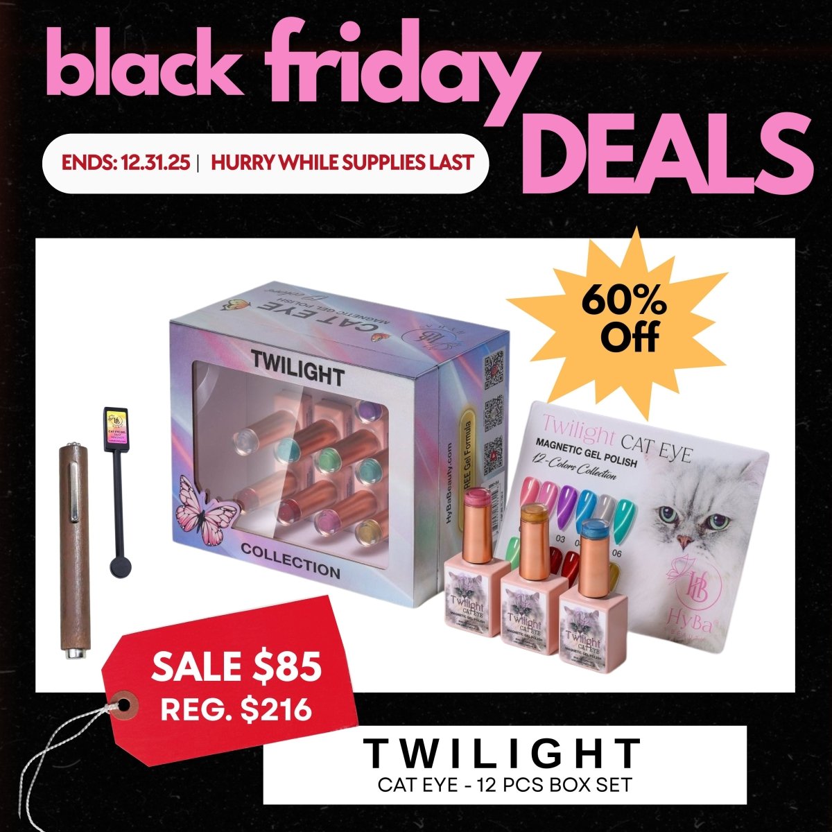 BLACK FRIDAY SALE - TWILIGHT CAT EYE BOX SET 60% OFF - HYBA BEAUTY